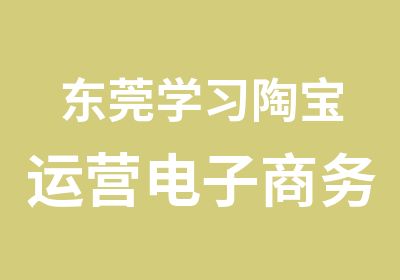 东莞学习陶宝运营电子商务班