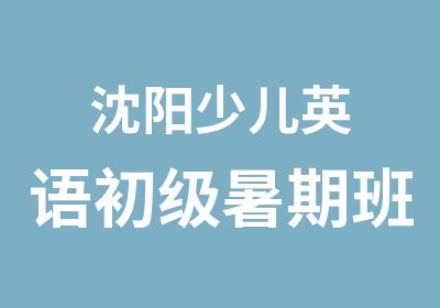 沈阳少儿英语初级暑期班