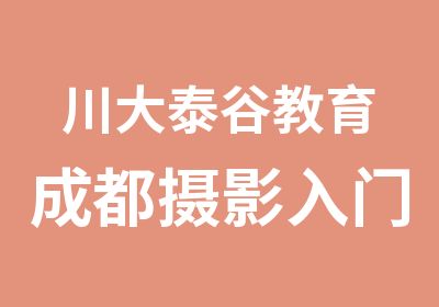 川大泰谷教育成都摄影入门业余班培训