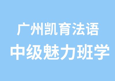 广州凯育法语中级魅力班学习