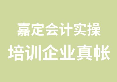 嘉定会计实操培训企业真帐实操手把手教