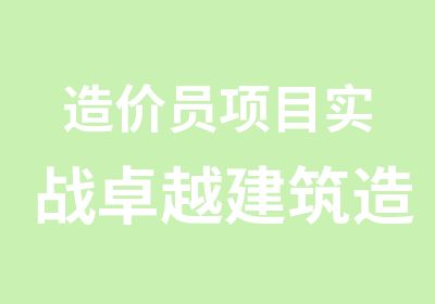 造价员项目实战卓越建筑造价