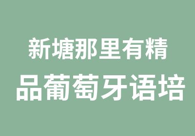 新塘那里有精品葡萄牙语培训学