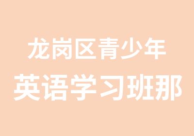 龙岗区青少年英语学习班那家好