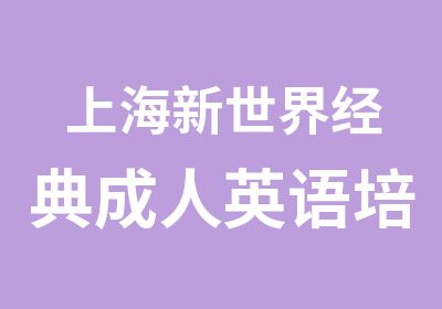 上海新世界经典成人英语培训班