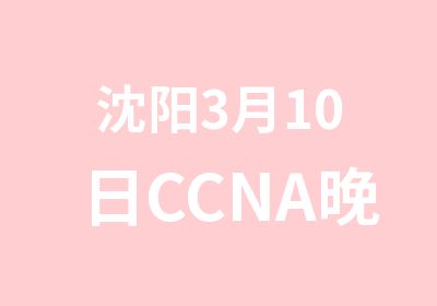 沈阳3月10日CCNA晚班