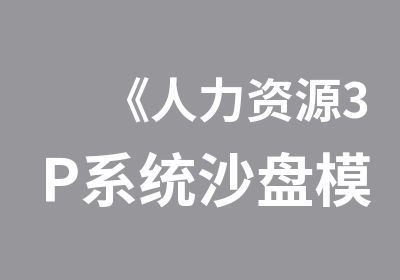 《人力资源系统沙盘模拟训练》精品班