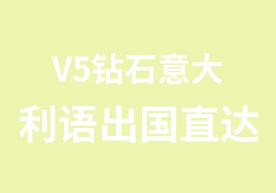 V5钻石意大利语出国直达课程1