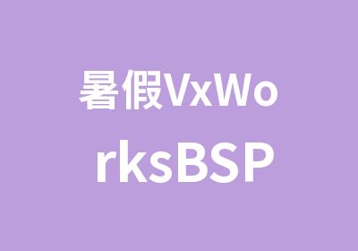 暑假VxWorksBSP开发班培训