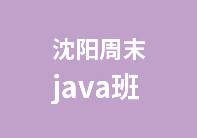 沈阳周末java班