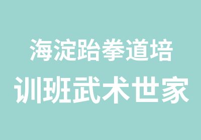 海淀跆拳道培训班武术世家培训中心