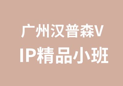广州汉普森VIP精品小班培训课程