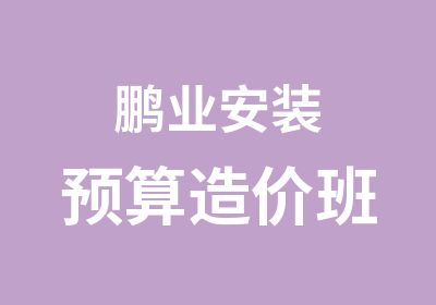 鹏业安装预算造价班