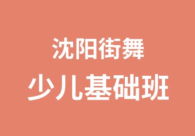 沈阳街舞少儿基础班