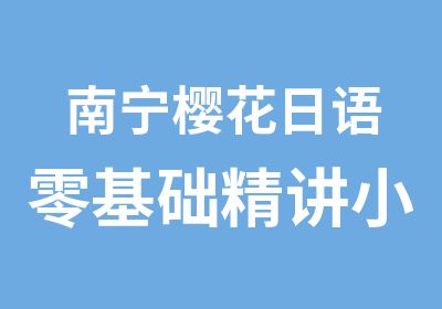 南宁樱花日语零基础精讲小班外教口语