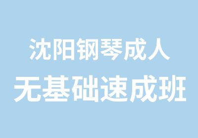 沈阳钢琴成人无基础速成班