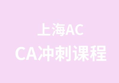 上海ACCA冲刺课程