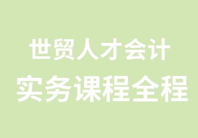 世贸人才会计实务课程全程实务教学