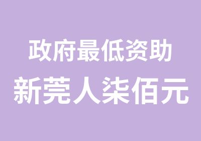 政府低资助新莞人柒佰元学电脑等