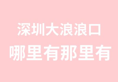 深圳大浪浪口哪里有那里有平面设计师培训学