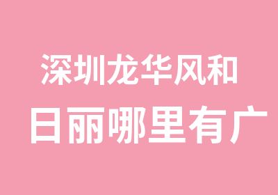 深圳龙华风和日丽哪里有广告平面设计师培训