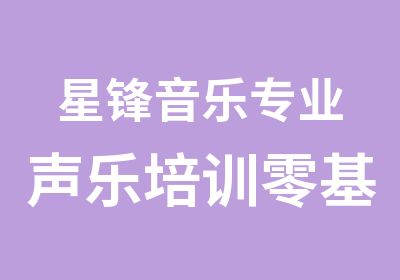 星锋音乐专业声乐培训零基础教学