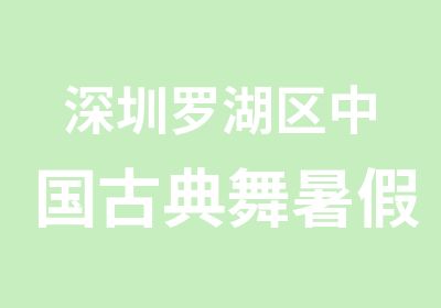 深圳罗湖区中国古典舞暑假班招生