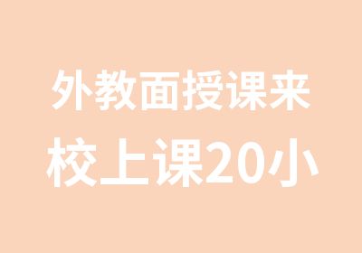 外教面授课来校上课20小时起报一对