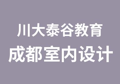 川大泰谷教育成都室内设计专业班培训学校