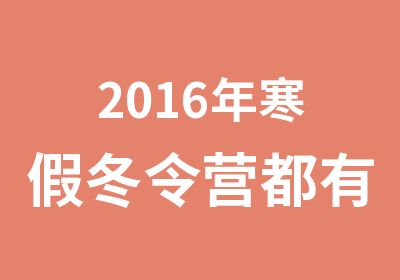 2016年寒假冬令营都有哪些活动内容啊