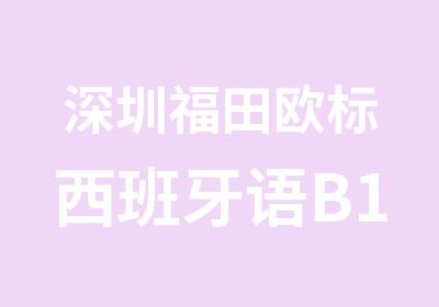 深圳福田欧标西班牙语B1课程学习