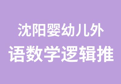 沈阳婴幼儿外语数学逻辑推理等综合素质训练