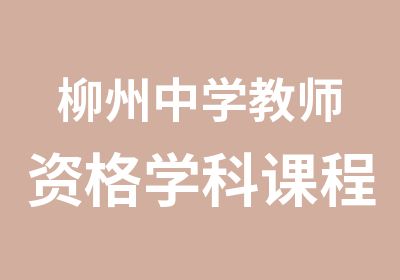 柳州中学教师资格学科课程