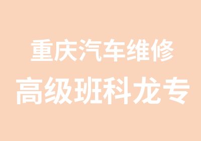 重庆汽车维修班科龙专业培训汽车技术