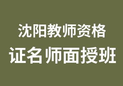 沈阳教师资格证面授班