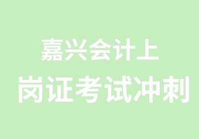 嘉兴会计上岗证考试冲刺