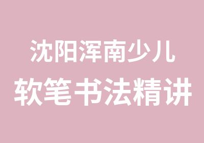 沈阳浑南少儿软笔书法精讲培训