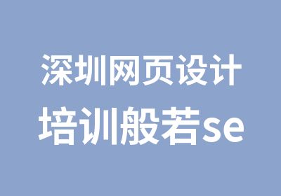 深圳网页设计培训般若seo培训