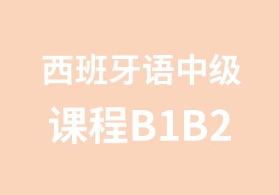 西班牙语中级课程B1B2