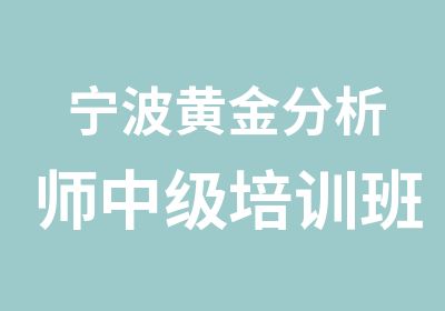 宁波黄金分析师中级培训班