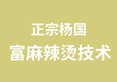 正宗杨国富麻辣烫技术