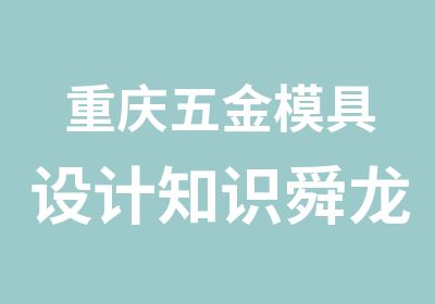 重庆五金模具设计知识舜龙王工讲解