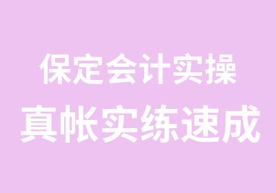 保定会计实操真帐实练速成班