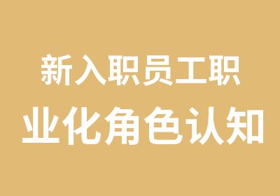 新入职员工职业化角色认知及素质训练