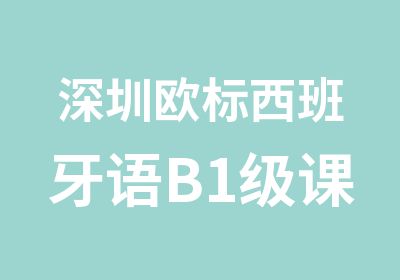 深圳欧标西班牙语B1级课程学习班