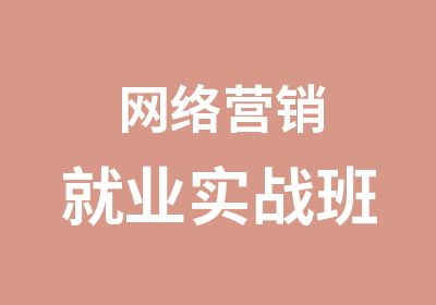 网络营销就业实战班