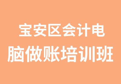 宝安区会计电脑做账培训班