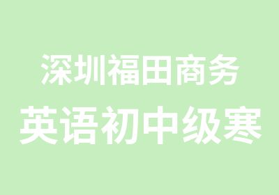 深圳福田商务英语初中级寒假班学习