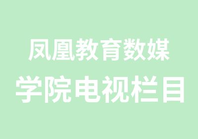 凤凰教育数媒学院电视栏目包装电影特效制作