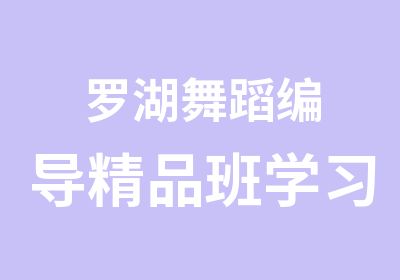 罗湖舞蹈编导精品班学习